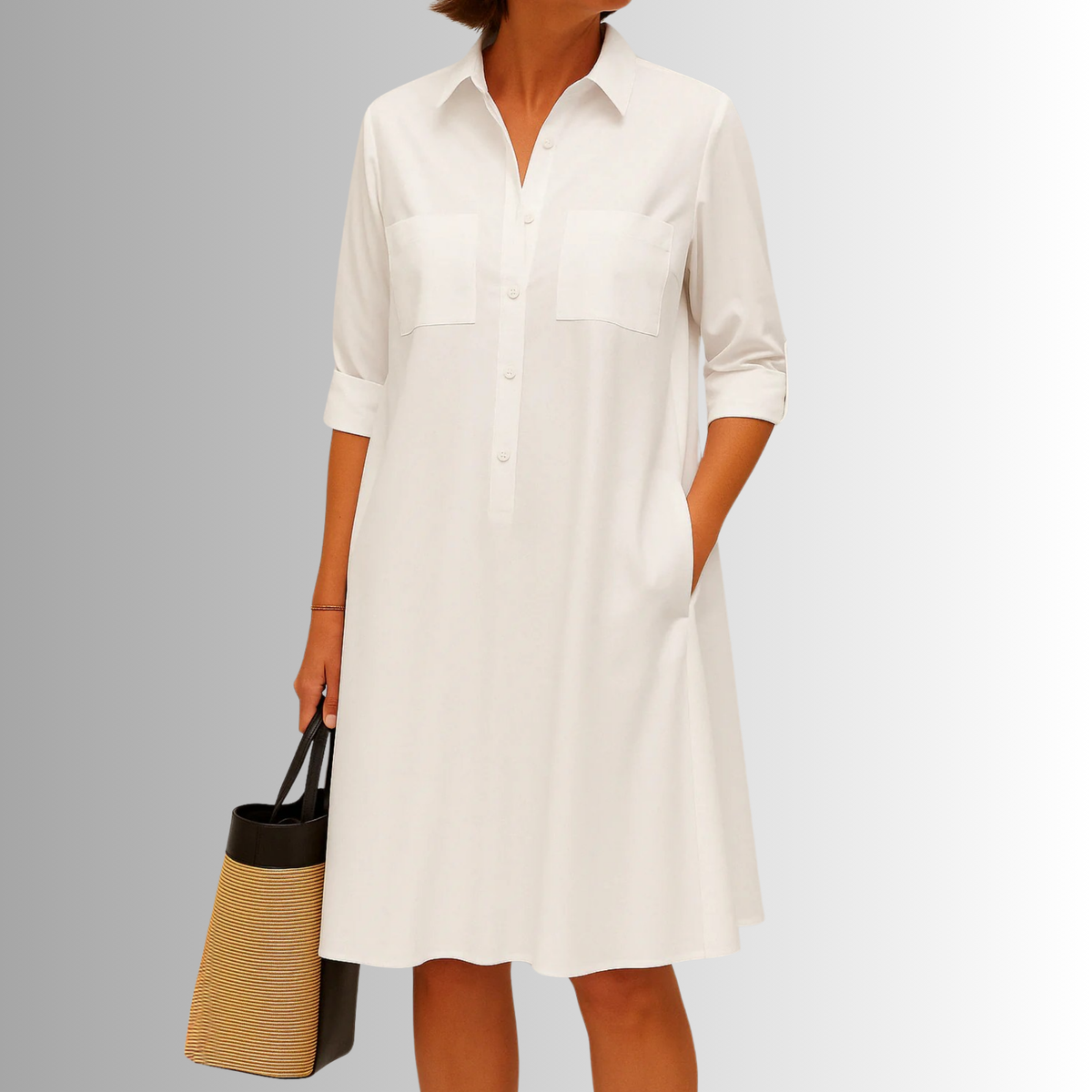 Élodiane | Women's Button Detail A-Line Dress