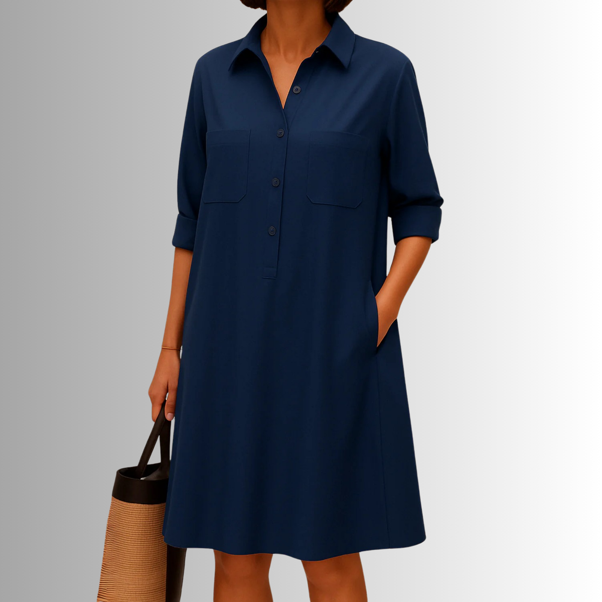Élodiane | Women's Button Detail A-Line Dress