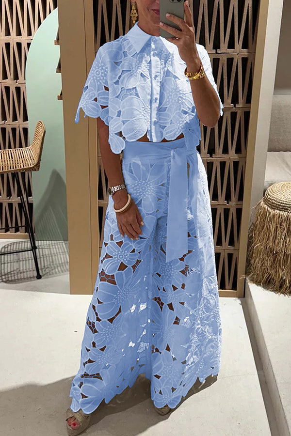 Rosalie | Eyelet Ruffle Sleeve Maxi Dress for Women