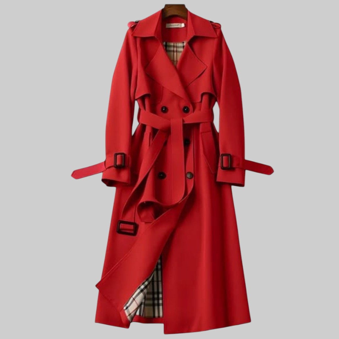Emily | Double-Breasted Trench Coat, Belted Long Fit