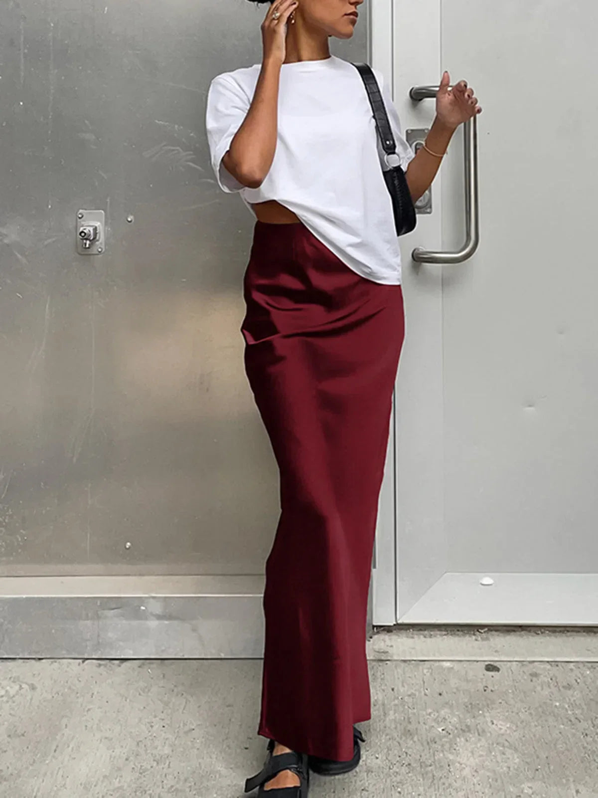 Éloise | Elegant Satin Maxi Skirt