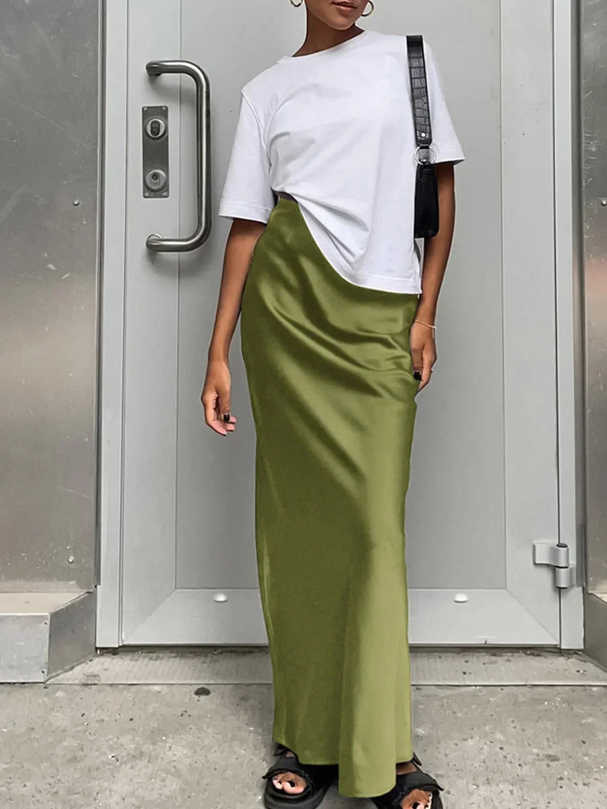 Éloise | Elegant Satin Maxi Skirt
