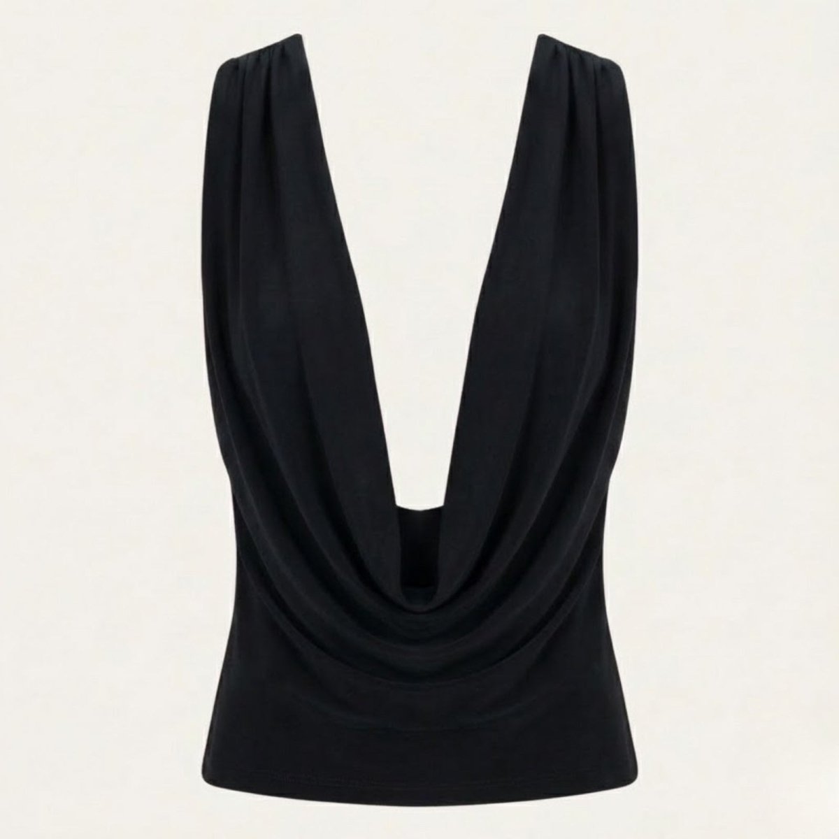 Bella | Women’s Elegant Backless Top with Draped Cowl Neck