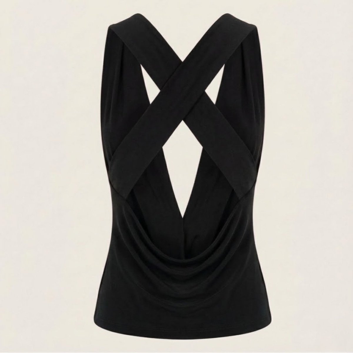 Bella | Women’s Elegant Backless Top with Draped Cowl Neck