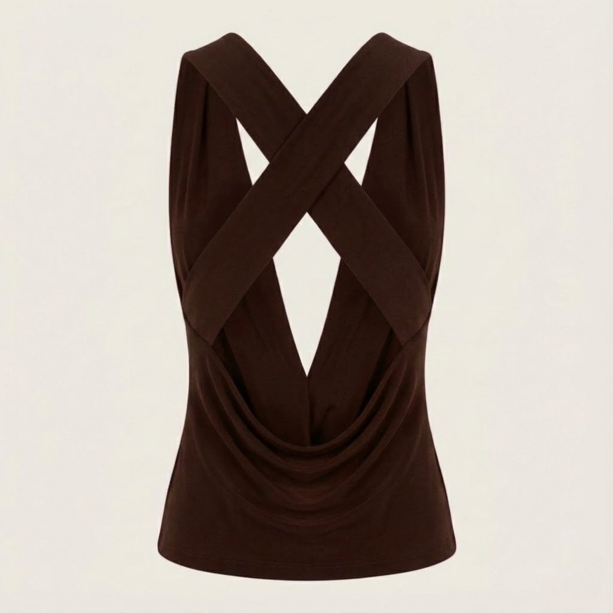Bella | Women’s Elegant Backless Top with Draped Cowl Neck