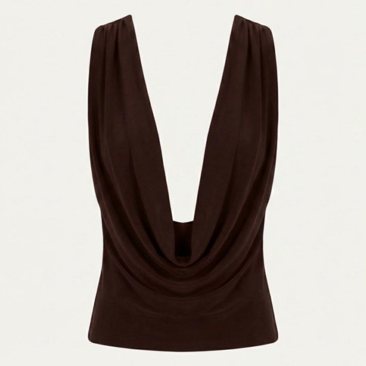 Bella | Women’s Elegant Backless Top with Draped Cowl Neck
