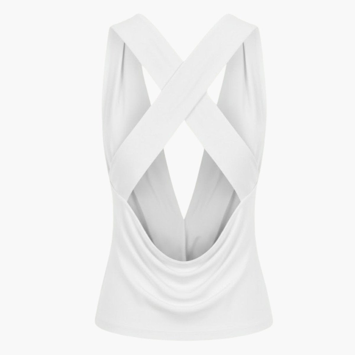 Bella | Women’s Elegant Backless Top with Draped Cowl Neck