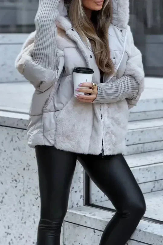 Perpetua | Women's Hooded Faux Fur Puffer Jacket