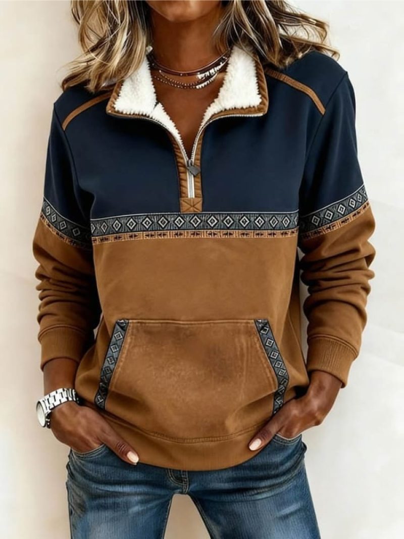 Hollie | Women's Half-Zip Fleece-Lined Relaxed Pullover