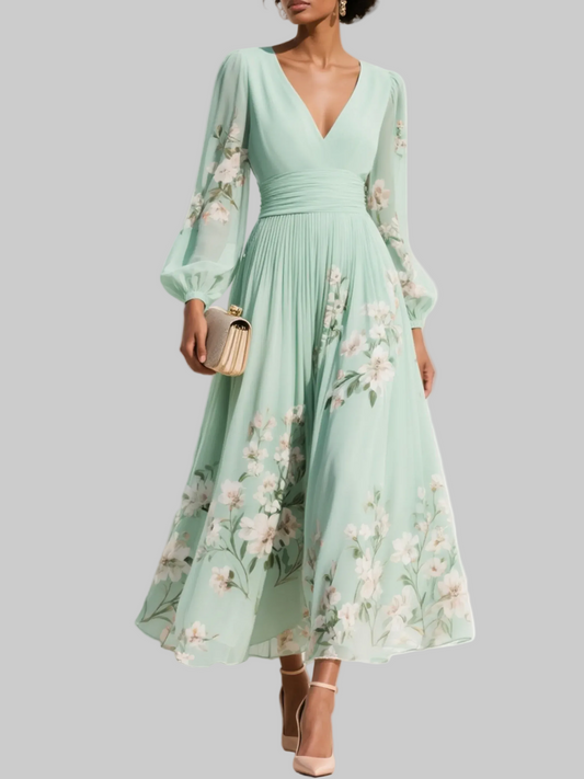 Rosalie | Elegant Floral Midi Dress