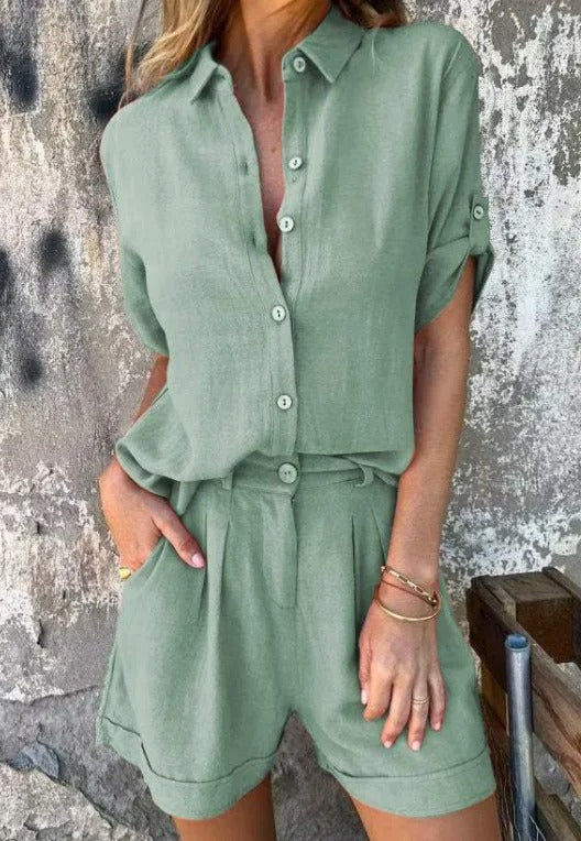 Luna | Casual Summer Shirt & Shorts Set