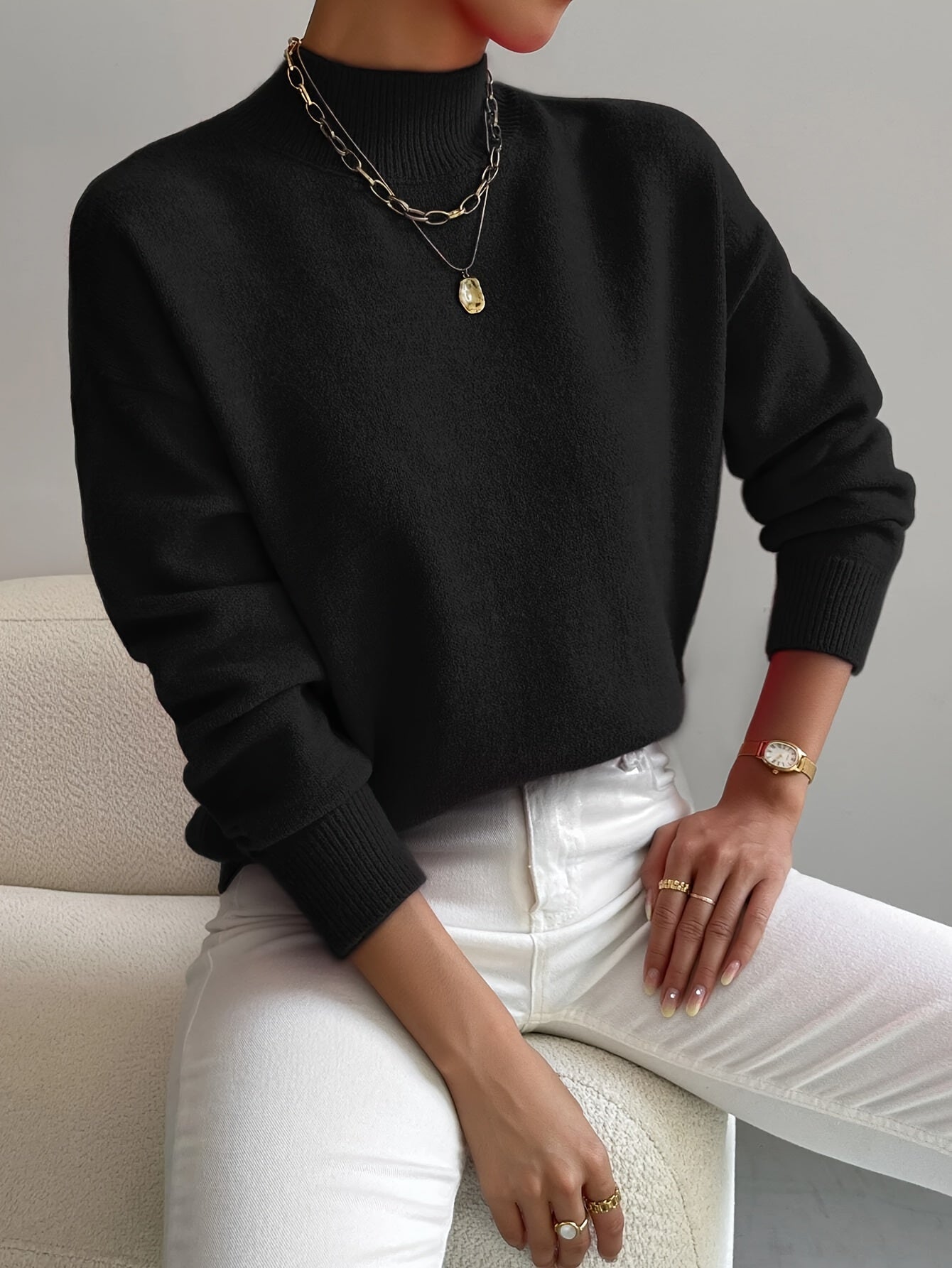 Élodie | Women's Classic Crew Neck Knit Sweater