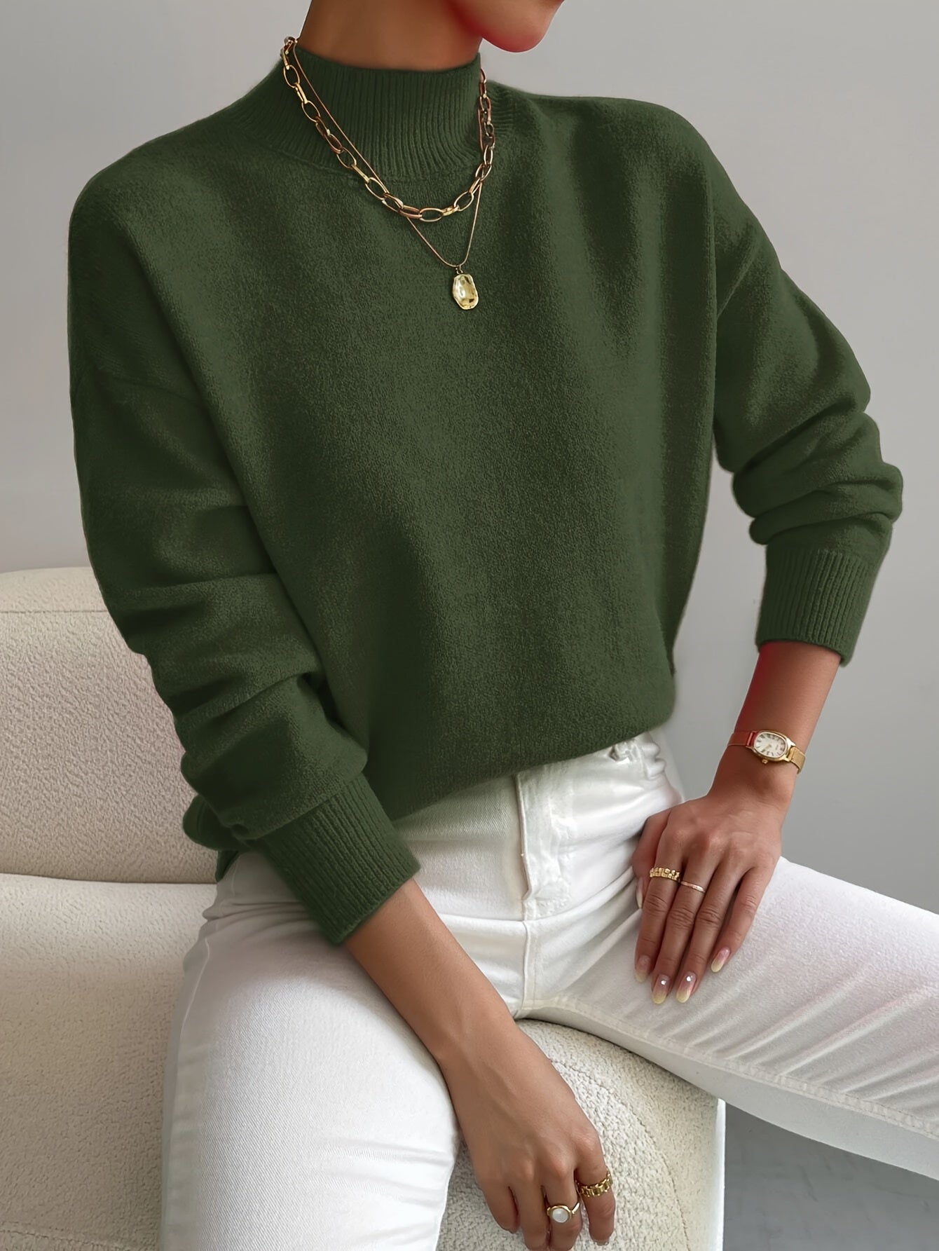 Élodie | Women's Classic Crew Neck Knit Sweater