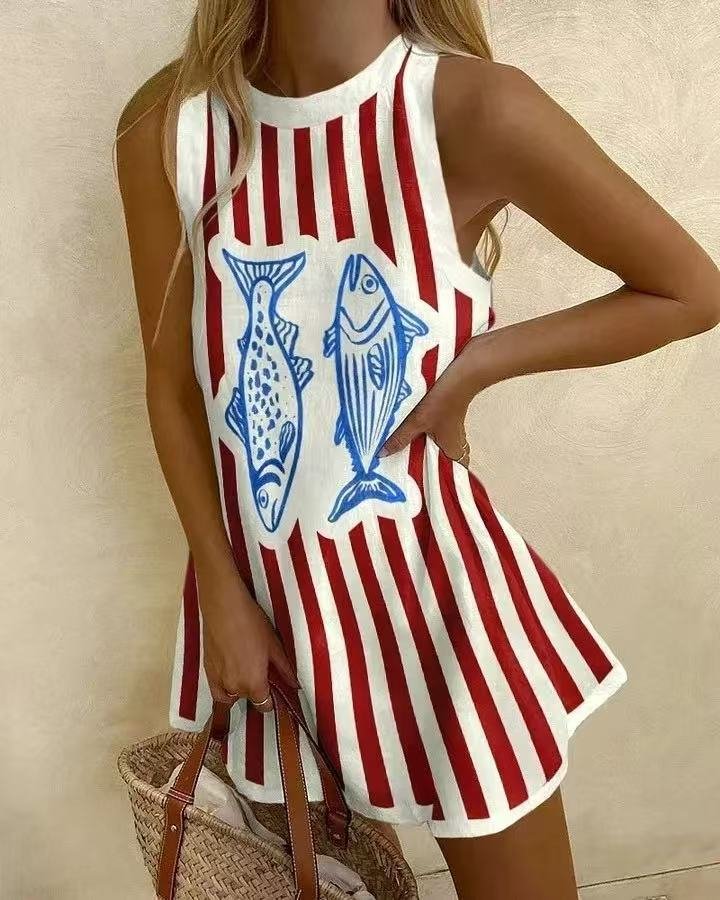 Marina | Nautical Striped Mini Tank Dress
