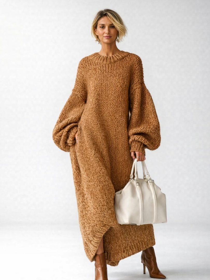 Orelia | Women's Oversized Ribbed Knit Maxi Sweater Dress