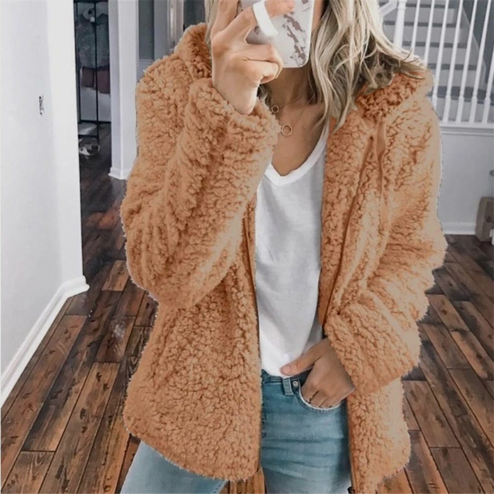 Maelis | Women's Oversized Hooded Textured Fleece Jacket