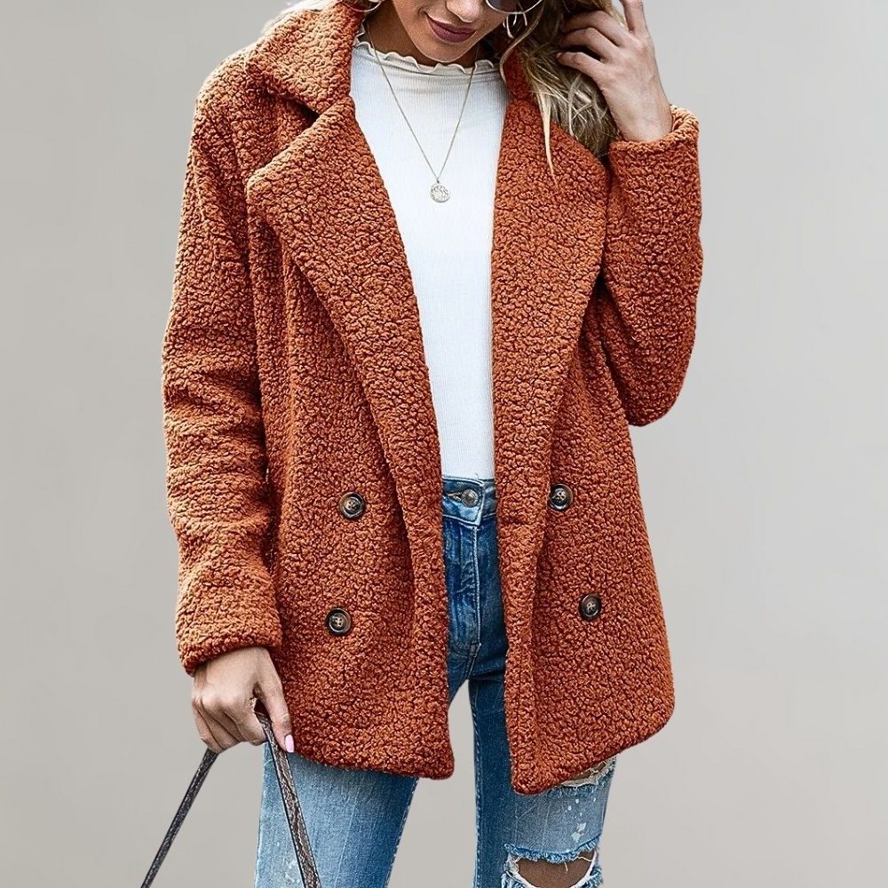 Aveline | Women's Textured Relaxed-Fit Double-Breasted Blazer