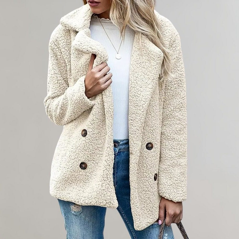 Aveline | Women's Textured Relaxed-Fit Double-Breasted Blazer