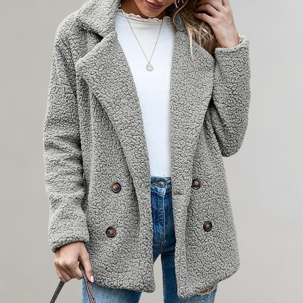 Aveline | Women's Textured Relaxed-Fit Double-Breasted Blazer