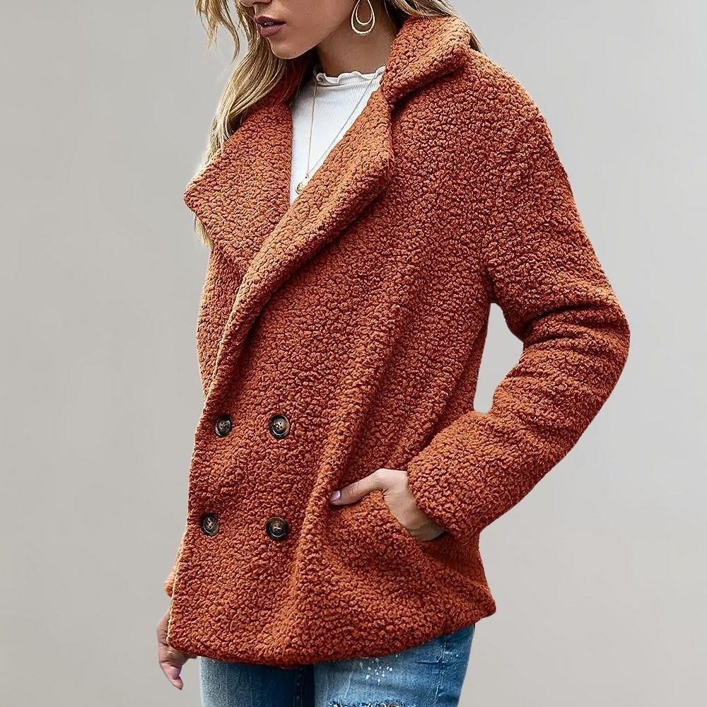 Aveline | Women's Textured Relaxed-Fit Double-Breasted Blazer