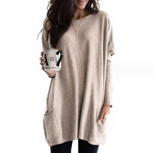 Women’s Relaxed Knit Tunic with Pockets