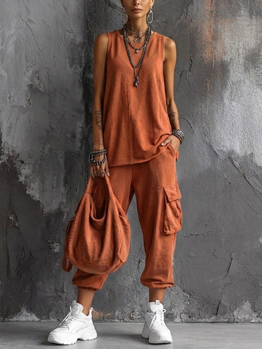 Zéloria | Women's Linen Blend Cargo Co-Ord Set
