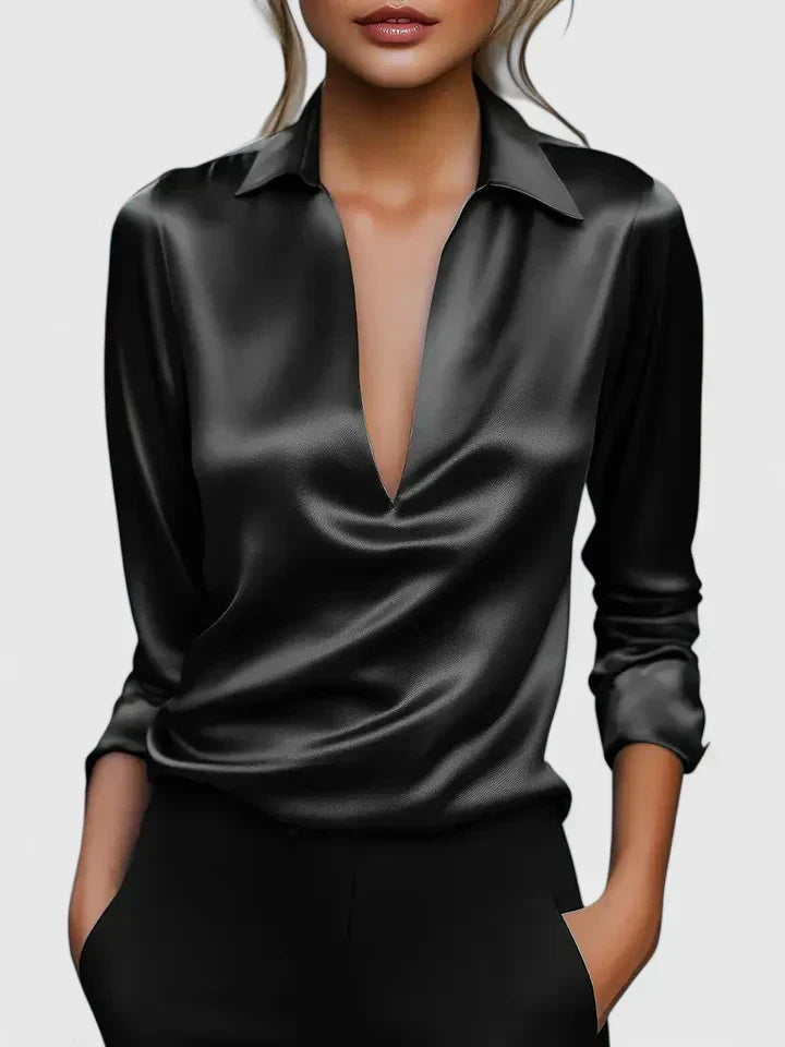 Celeste | Elegant Collared Long Sleeve Blouse for Women