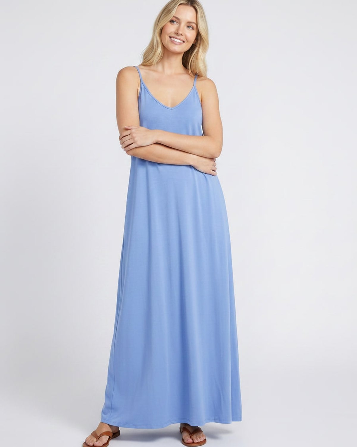 Sophia | Elegant V-Neck Maxi Dress with Pockets