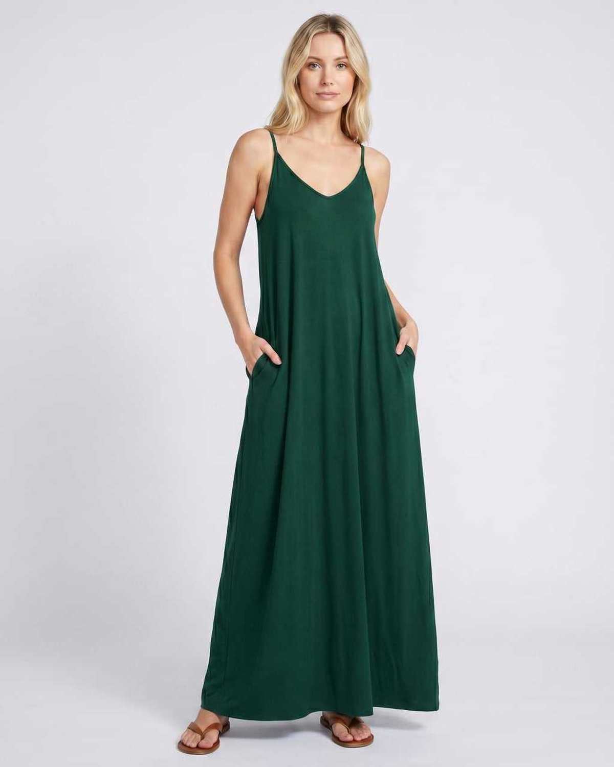 Sophia | Elegant V-Neck Maxi Dress with Pockets