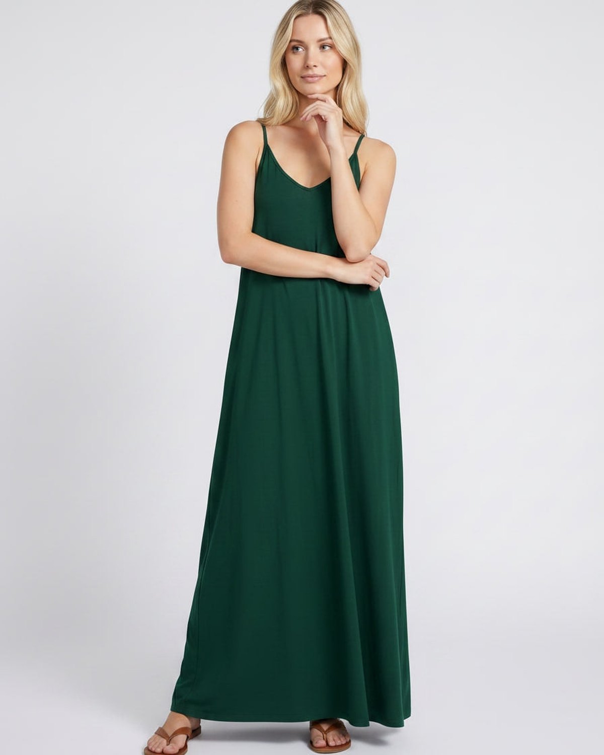 Sophia | Elegant V-Neck Maxi Dress with Pockets