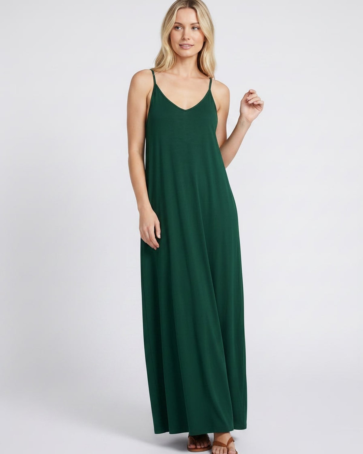 Sophia | Elegant V-Neck Maxi Dress with Pockets