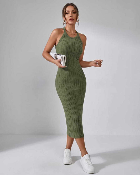 Sanne | Elegant Ribbed Knit Midi Dress