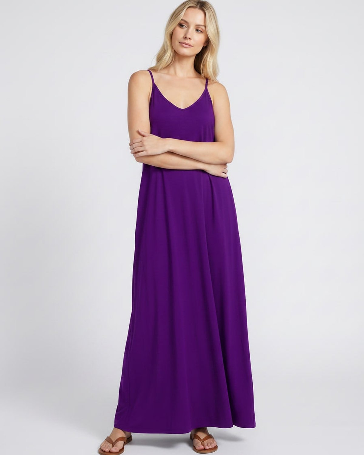Sophia | Elegant V-Neck Maxi Dress with Pockets