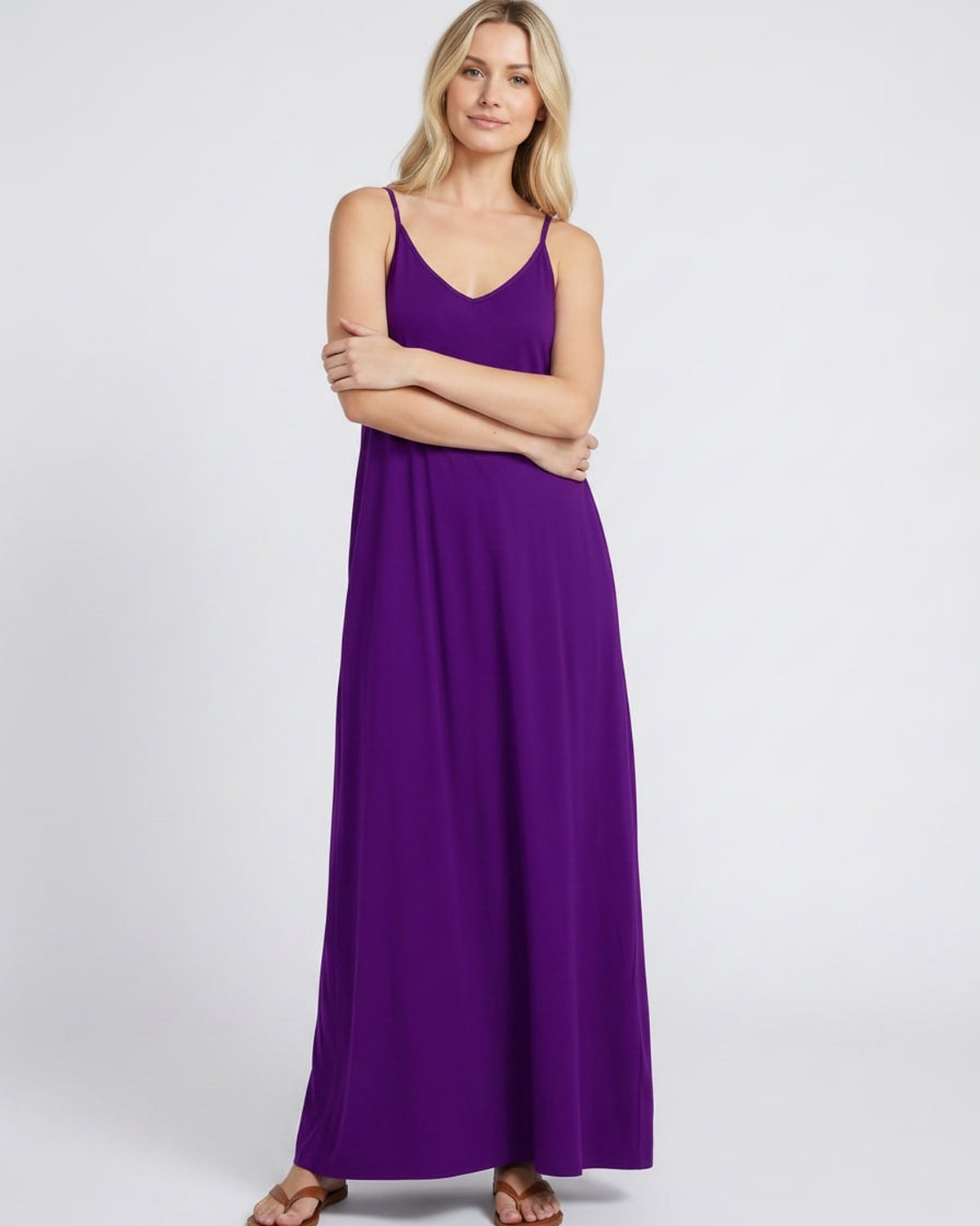 Sophia | Elegant V-Neck Maxi Dress with Pockets