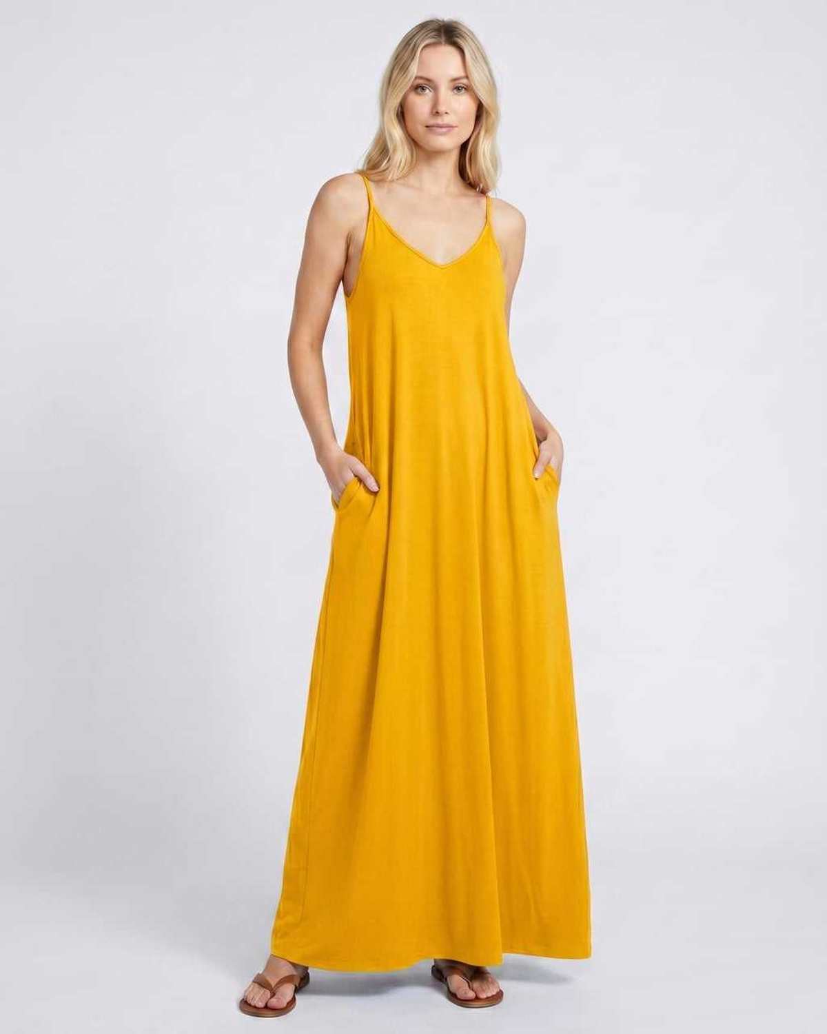 Sophia | Elegant V-Neck Maxi Dress with Pockets