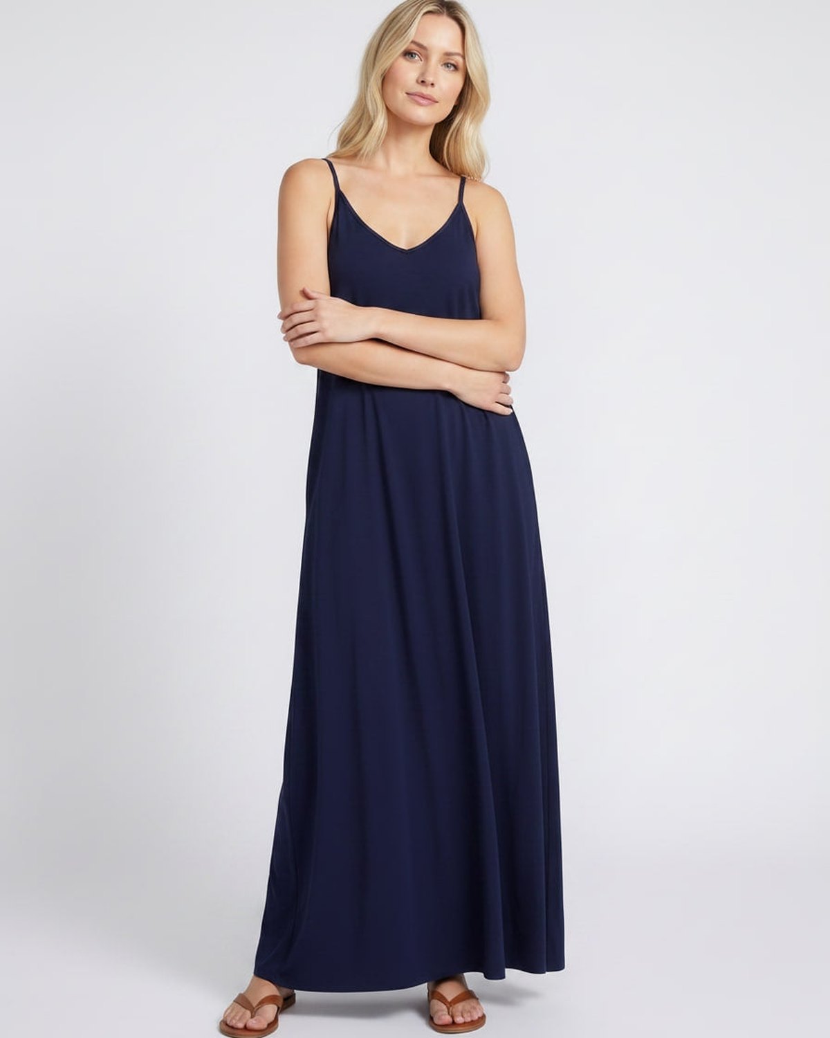 Sophia | Elegant V-Neck Maxi Dress with Pockets