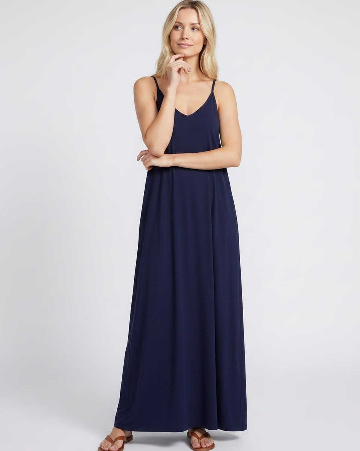 Sophia | Elegant V-Neck Maxi Dress with Pockets