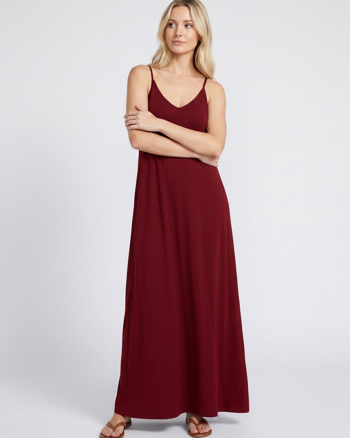 Sophia | Elegant V-Neck Maxi Dress with Pockets