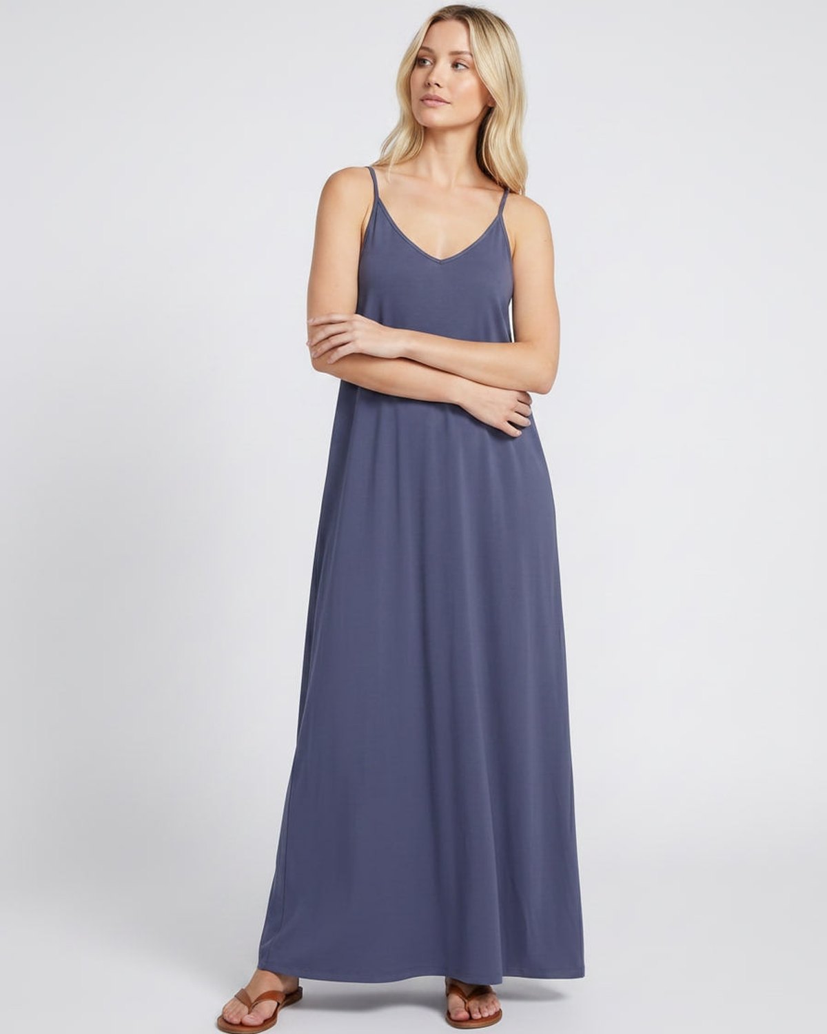 Sophia | Elegant V-Neck Maxi Dress with Pockets
