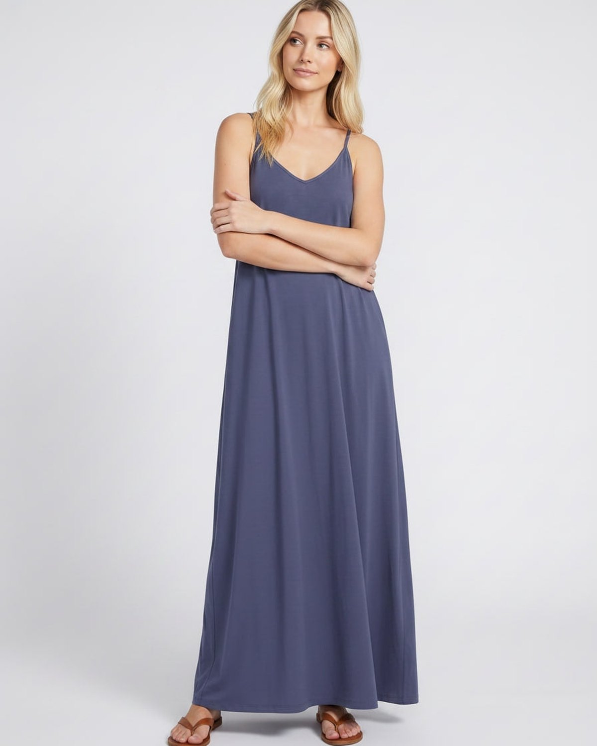 Sophia | Elegant V-Neck Maxi Dress with Pockets