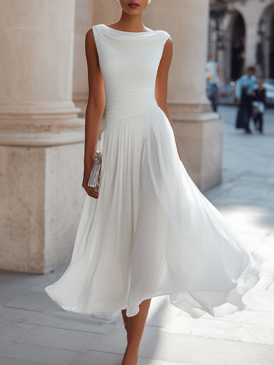 Celeste | Elegant Pleated Midi Dress