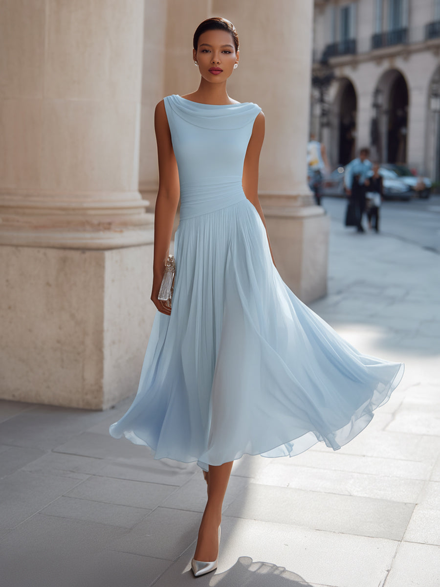 Celeste | Elegant Pleated Midi Dress