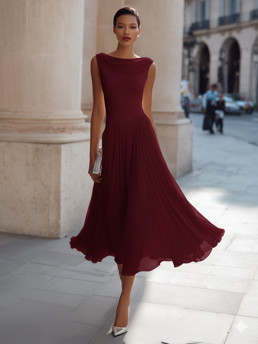 Celeste | Elegant Pleated Midi Dress