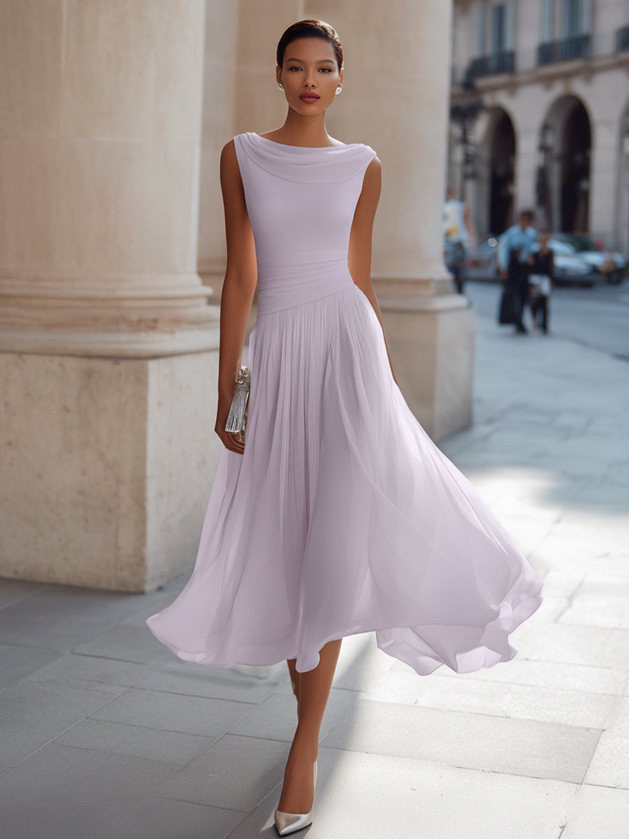 Celeste | Elegant Pleated Midi Dress