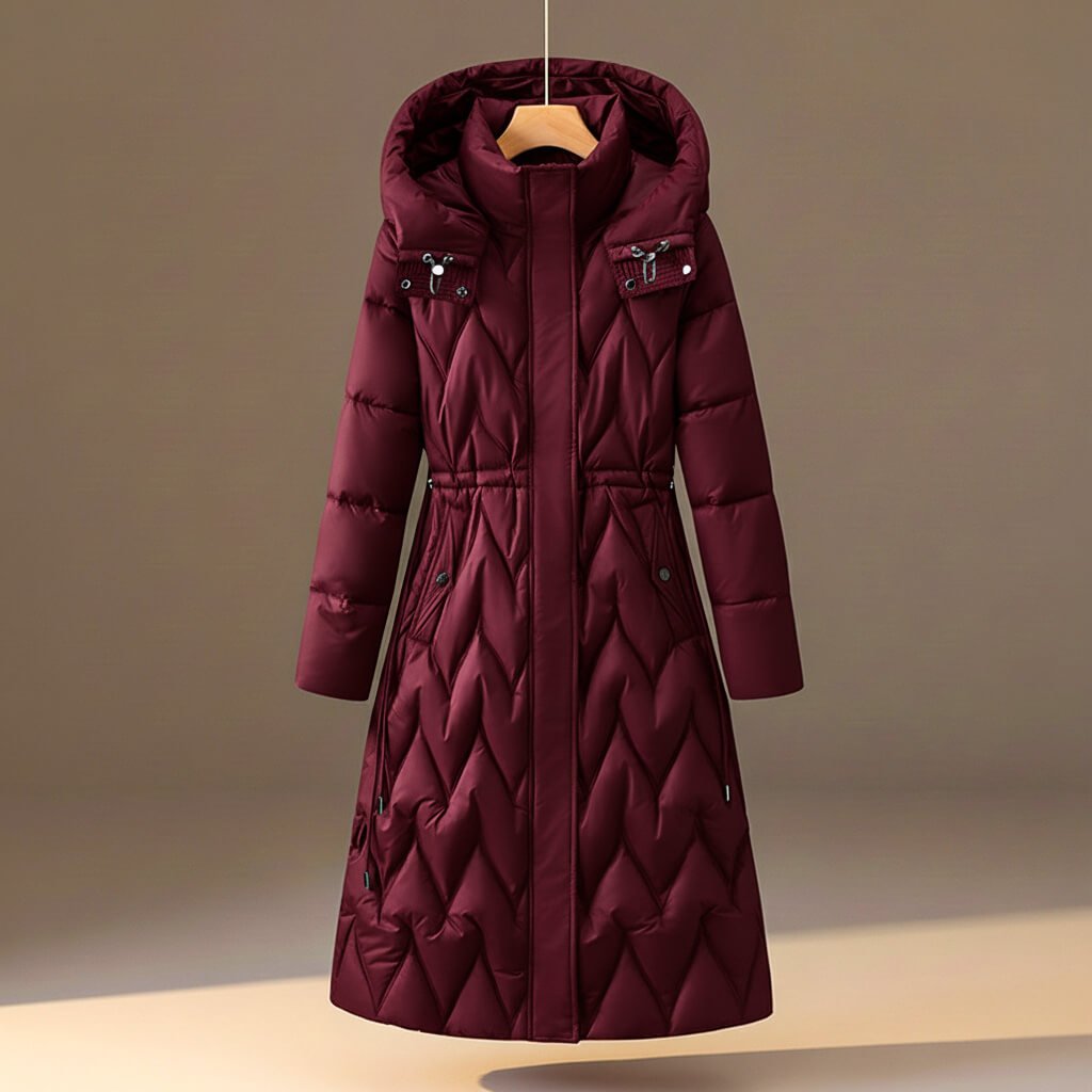 Women's Longline Quilted Cinched-Waist Puffer Coat | Winter