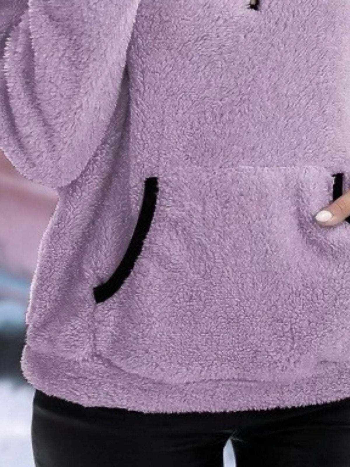 Women's Sherpa Fleece Half-Zip Kangaroo Pocket Pullover