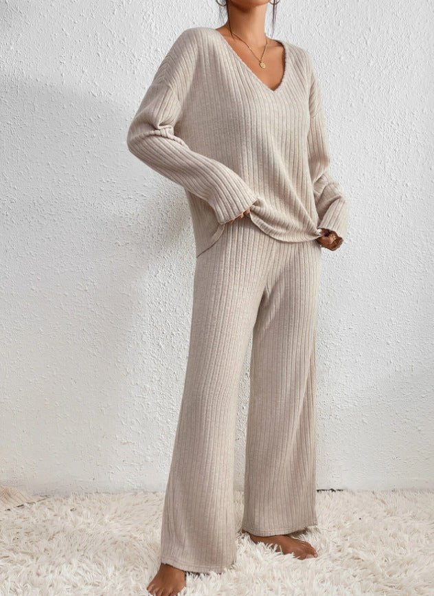 Saoirse | V-Neck Knit Loungewear Set