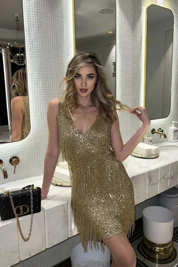 Zafira | Sequin Christmas Party Mini Dress