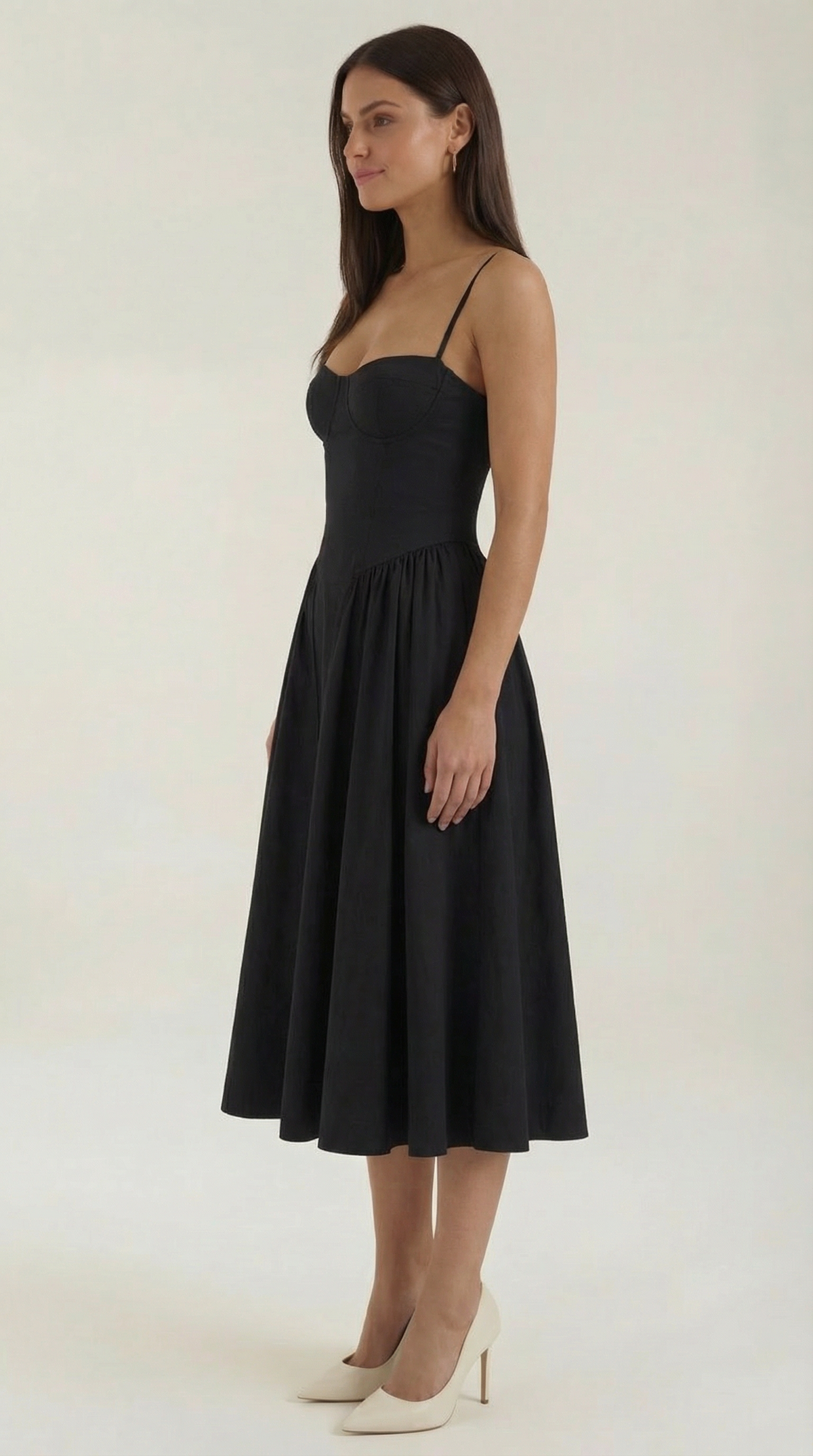 Ulva | Floral Corset Christmas Party Midi Dress