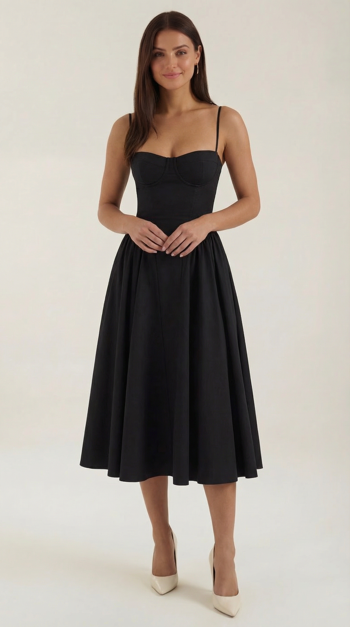 Ulva | Floral Corset Christmas Party Midi Dress